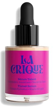 La Crique - Getöntes Feuchtigkeitsserum - Feuchtigkeitsspendendes Serum mit Hyaluronsäure - Hauttönung - Leichte Grundlage - 99% Nat. Inh. - Veganes Make-up & Hautpflege - 30ml - 02 Hell