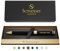 Scriveiner Personalisierter Stift - Atemberaubender Luxus Tiefschwarzer Lack, Gold Finish, Schmidt Tinte, Bestes Graviertes Kugelschreiber Geschenkset, Custom Name Gravur