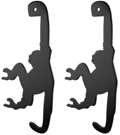 NiceLand 2 Stück Bananenhalter Affe, Affen Bananenständer aus Metall Praktisch Bananenhaken Stilvoll Gadgets Lustig für Küche, Haken für Früchte, Kopfhörer, Geldbörsen, Schlüsselanhänger (Schwarz)