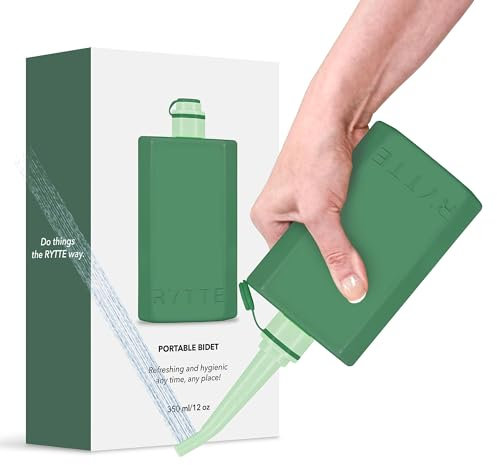 Le bidet portable RYTTE original I entièrement refermable, buse cachée à l'intérieur de la bouteille et facile à utiliser à la maison et en déplacement, transformant l'hygiène personnelle (vert)