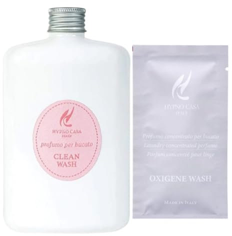 Hypno Casa - Profumo Concentrato per Bucato Made in Italy, per Lavatrice e a Mano - 400 ml + 1 Bustina Omaggio da 10 ml. (Clean Wash)