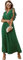 HEYPORK Damen Frühling Sommer Kleider Bequem Lässig Kleid Mode Elegant Röcke Frauen Temperament Langes Kleid Geraffte Ärmel Chiffon Faltenrock Feste Farbe Kleider(Grün, 2XL)