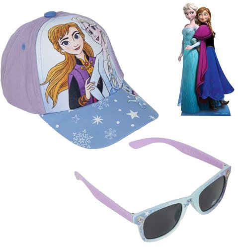 ILS I LOVE SHOPPING Set Cappello e Occhiali da Sole Bambino Kit Berretto Baseball Protezione UV con Visiera per Bambini Regolabile Regali per Ragazzi (Frozen)