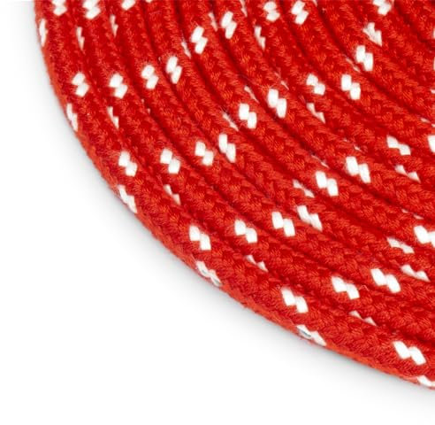 Seiletech.de Corde en polyester - 12 mm - 10 m - Rouge avec taches blanches - Corde tressée 16 fois - Bonne prise en main