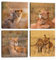 CHDITB 4 Stück,40*40cm,Löwe Bilder Leinwand,Löwen Familie Bilder,Wildtier Wandbilder,Löwin und Löwenjunge WandKunst Poster,Modern Löwenfamilie Poster für Wohnzimmer Schlafzimmer Büro Home Dekorations