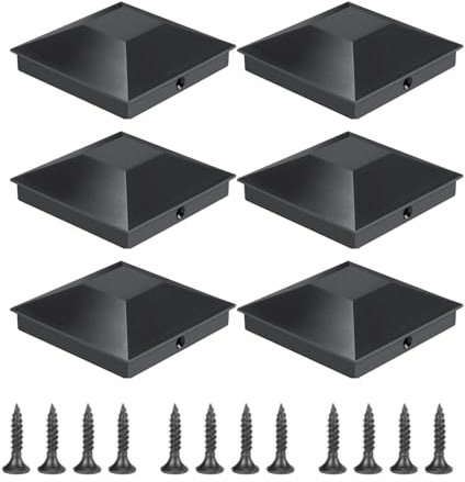 90 Mm X 90 Mm Capuchons Supérieurs De Poteau De Clôture, Capuchons De Poteau De Terrasse Noirs, Capuchons De Poteau Extérieur Réutilisables, Couvercles De Poteau Extérieur Durables