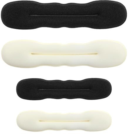 Vidacharmy 4 Pezzi Chignon per Ciambella, Chignon Facile per Capelli, Chignon Bambina, Chignon Rapido, Strumento per Acconciature Facili e Veloci, 2 Grandi e 2 Piccoli, Nero e Bianco