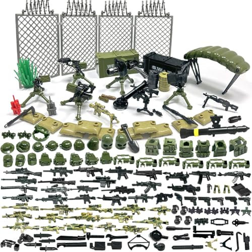 Felicify Soldat Militaire Jouet, Kit de Jouet Militaire, 171 Pièces Figurine Militaire, WW2 Soldats Jouets, Arme Jouets WW2, Cadeau d'anniversaire pour Enfants
