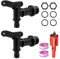 Lot de 2 robinets de bec de seau à pluie de 1,9 cm en plastique avec ouvre-trou de 25 mm pour seau à pluie, jardinage (noir)