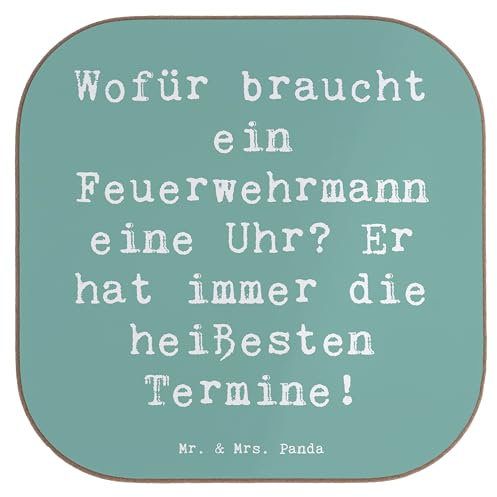 Mr. & Mrs. Panda Untersetzer Spruch Feuerwehrmann Termine - Geschenk, Uhr, Berufsgestaltung, Lebensretter, Rettung, Geschenk für Feuerwehrmann,