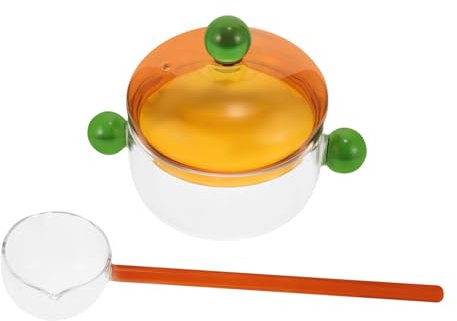 PAMINGONO 1set Glass Cooking Pot Lid Heat-Resistant Soup and Noodle Pot Borosilicate Glass for Home and Kitchen Use Microwave and Oven Safe Easy to Clean