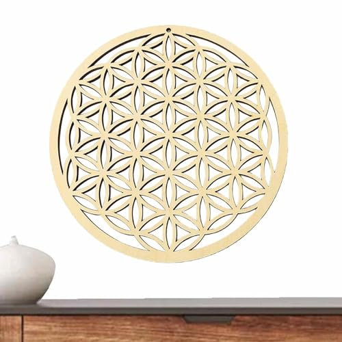 Decorhome Tablero de Rejilla de de Madera - Arte de Pared de Madera de geometría Sagrada - Tablero de Rejilla de de Espiritual de geometría Sagrada de Madera para decoración del hogar