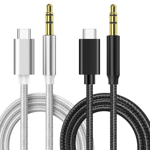 Leikedun 2 Stück USB C auf Aux Kabel 1M, USB Typ C auf 3.5mm Jack Audio Kabel für iPhone 15/Galaxy S24/Huawei/Pixel/iPad/Car Stereos, Kopfhörer, Lautsprecher