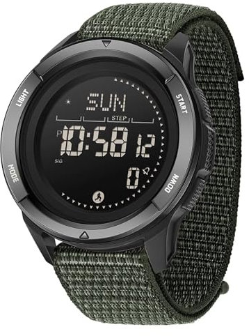 Digitaluhr Militär Uhr Herren Digital Armbanduhr Tactical Watch Military Herrenuhr 5 ATM Wasserdicht Kompass Schrittzähler ohne app und Handy Kalorienzähler Outdoor Stoppuhr Sport Chronograph Junge
