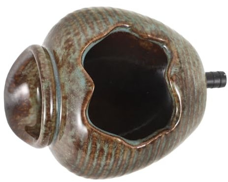 KITANDOVE Wasserbrunnen Für Garten Dekorativer Keramikbrunnen Kleiner Brunnen Für Teich Mit Offenen Boden Für Wasserzirkulation Und Fischlebensraum