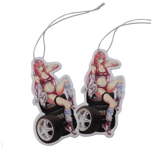 VmG-Store 2er Set Lufterfrischer Duftbaum Tuning fürs Auto Duftspender Air Freshener Duft lustiger Anhänger Design (104 Girl1)