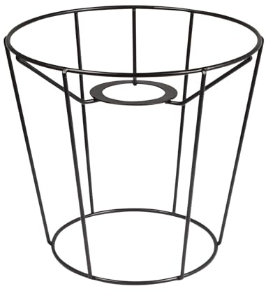 Rayher Metall Lampenschirm Rahmen, Höhe 24 cm, rund, konische Form, schwarz beschichtet, für Steh- oder Hängelampe, zum Umwickeln mit Garnen, getrockneten Naturseilen etc., 23102576
