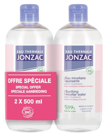 Eau thermale Jonzac reactive Eau Micellaire Apaisante Bio Peaux Sensibles 2x500ml