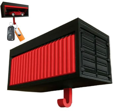 Porte-clés mural | Porte-clés de garage de voiture avec porte qui s'ouvre | Organiseur de clés d'entrée imprimé 3D pour la maison, le bureau, le camping-car | Crochets amusants sur le thème de la