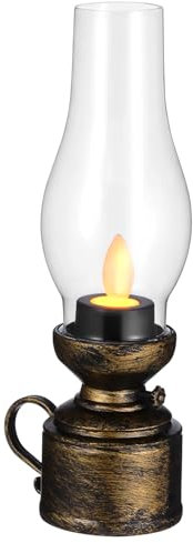 ULTECHNOVO Flammenlose LED Öllampe im Retro Dekorative Kerosinlampe für Innenräume Petroleumlaterne für Garten Wohnzimmer und Besondere Anlässe