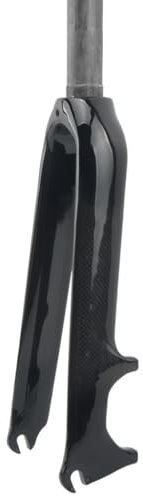 TOTLAC Fourche Rigide BMX 14/16/18/20/22 Pouces en Fibre de Carbone, Frein à Disque à dégagement Rapide, Pivot Droit 100 mm 1-1/8, Fourche Avant pour vélo Pliant (Couleur : Noir Brillant