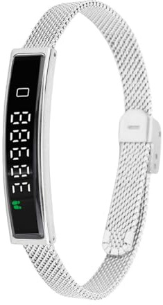 YUEHISY Smart-Armband-Fitness-Tracker, Bluetooth 5.3 mit Ganztägigem Aktivitäts-Tracker, Mehreren Sportmodi, Android-App, Zum Laufen, Reiten (Silver)