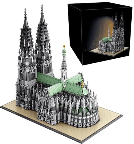 MOCSETS Architektur Kölner Dom Modellbausatz, Modular Kirche Klemmbausteine Kolner Dom Bausteine Bausatz aus 8614+ Teile, Mit Originalkarton