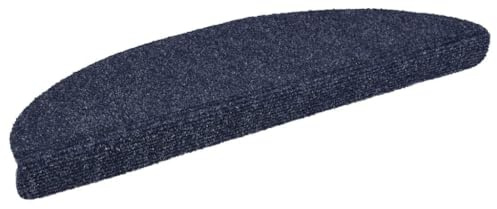 Teenpull Stufenmatten Selbstklebend, 15er Set, 56x17x3 cm, Blau Halbrund, rutschfeste Teppich-Stufenmatten für Holztreppen, Treppenschutzmatten aus Polypropylen