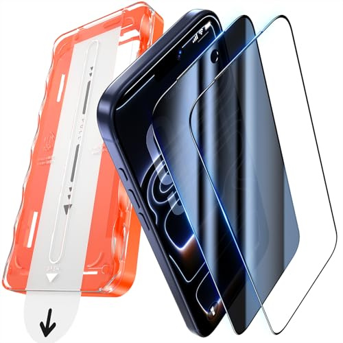 UniqueMe for iPhone 17 Pro Screen Protector -1+1 Pack | 20° Privacy + Tempered Glass, Easy Installation, 9H Hardness, Full Coverage, Bubble-Free, Ultra-Resistant, Case Friendly