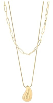 Akzent Kette Damen - Premium Layering-Halskette Damen in Gold & Silber aus Edelstahl, 100% Wasserfest & Hautverträglich (Gold)