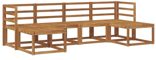 vidaXL Outdoor-Sofagarnitur 6 pcs Natur Massivholz Akazie, Moderne Outdoor-Sofa Set, langlebige Gartenmöbel, stylische Pool Lounge, vielseitige Sitzmöbel