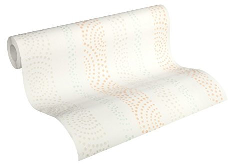 Esprit Vliestapete Dream of Spring Tapete gestreift 10,05 m x 0,53 m grau grün rot Made in Germany 327652 32765-2