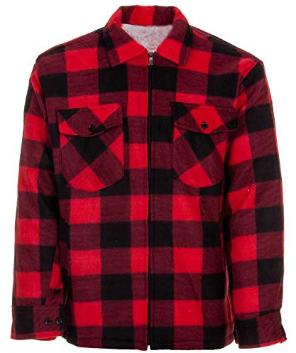 Veste thermique pour homme, chemise de travail, à carreaux, idéale pour le bûcheron, rouge, M
