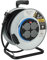 Electraline 208684 Profi-Kabeltrommel, 25 m, für Baustelle, Metall, 4 Steckdosen, IP44 mit Kabelführung, feste Platte und ergonomischer Griff