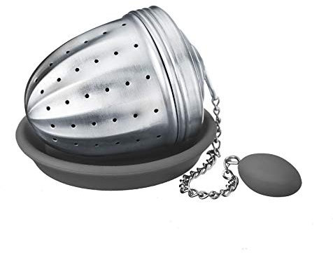 Westmark Tee-Ei mit Silikon-Untersetzer, Teatime, Rostfreier Edelstahl 18/8 und Silikon, ø 4,5 cm, 15832260
