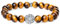 J.Endéar Natürliche Edelstein Armband Damen, 8mm Armband Tigerauge Perlen, Unendlichkeits Armband mit 925 Sterling Silber Unendlichkeits-Charm, Geschenk für Frauen
