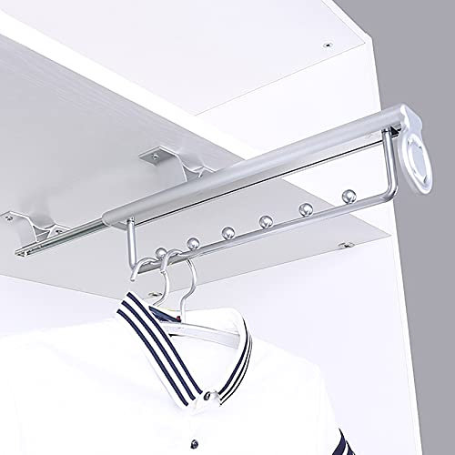ZYFA Heavy Duty Porte-vêtements extractible Porte Pantalon Cintre Coulissant,penderie telescopique,Rail de Suspension pour Armoire à vêtements