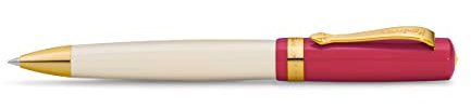 Kaweco STUDENT Kugelschreiber 30's Blues I Business Kuli aus hochwertigem Acryl in Bordeaux & Creme I Edler Kugelschreiber mit Geschenk-Box aus Metall I Nostalgischer Drehkugelschreiber 13 cm