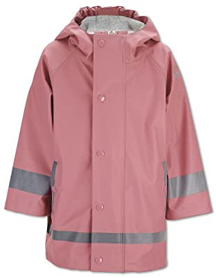 Sterntaler Regenjacke ungefüttert uni - Kinder Regenjacke wasserdicht - Mädchen Jacke mit verschweißten Nähten, Kapuze und reflektierenden Details - robuste Regenbekleidung - perlrosa, Größe 110