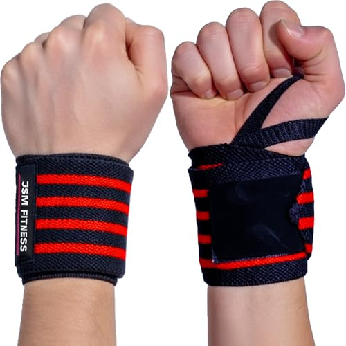 MuscleForge Handgelenk Bandagen Gym – Wrist Straps Gym – Handgelenkschoner & Handgelenkstütze Sport – Handgelenkbandagen Gym für Krafttraining – 56 cm Wrist Wrap Gym, Klettverschluss, 2 Stück