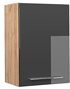 Vicco Hängeschrank Fame-Line, Anthrazit Hochglanz/Goldkraft Eiche, 50 cm