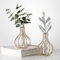 SIETIOJI 2 Stück goldene Metall-Blumenvasen, kleine Schreibtischdekoration für Blumenarrangements, geometrische Glas-Reagenzglasvasen – Elegantes und modernes Design für Zuhause, Hochzeit und Büro