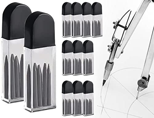 KAPSING 120 Stück 2B 2mm Zirkelersatzminen Zirkel Ersatzminen 2cm Lang Zirkelminen Zirkel Grundschule 4 Klasse für Parabelschablone Mathematische
