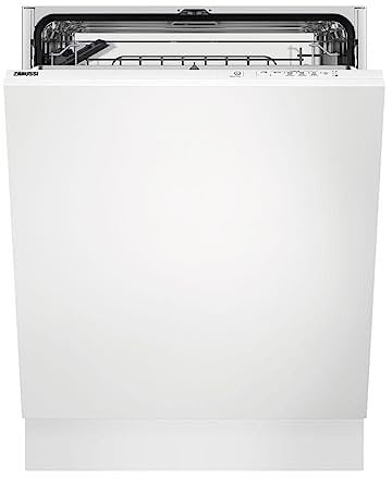 Zanussi ZDLN1521 Integrated Dishwasher – 13 Place Settings, Fully Built-In, Energy Efficient, Quick Wash, Quiet Operation, Adjustable Racks, Stainless Steel Interior