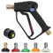 AIM Tools Pistolet Nettoyeur Haute Pression 4000PSI avec 5 Buse de Pulvérisation Connexion Rapide 1/4 Raccord M22 14mm et Connecteur Rapide Adaptateur s'adapte Karcher pour Nettoyage de Voiture
