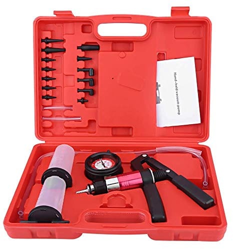 Cocoarm Dispositivo Spurgo Freni, Set Spurgo Freni, Manometro, Tester Manuale per Pompe a Vuoto con Adattatori, Strumento Sostituzione Liquido Freni per Auto, Moto, Camion