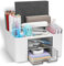 RISEMART Desk Organiser with 2 Drawers, Desk Tidy Organiser with Pen Holder, Large Capacity Desktop Organizer Stationery Storage Box for School Office Home Makeup Desk Supplies (White)