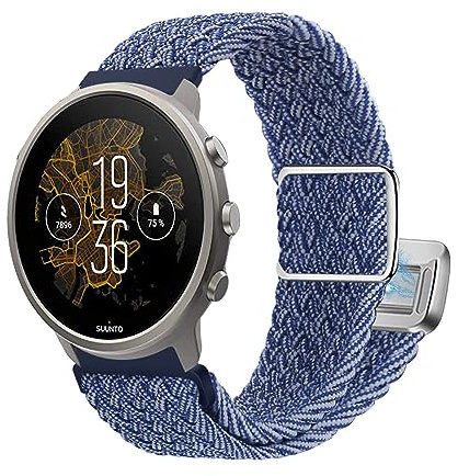 Geflochtenes Armbänder für Suunto 7/Suunto 9/9 Titanium/9 Baro/Spartan Sport/D5 Armband, Nylon Elastisch mit Magnetisch Verstellbare Sport Ersatzarmband Kompatibel mit Suunto 7/9/D5 Uhrenarmband (8)