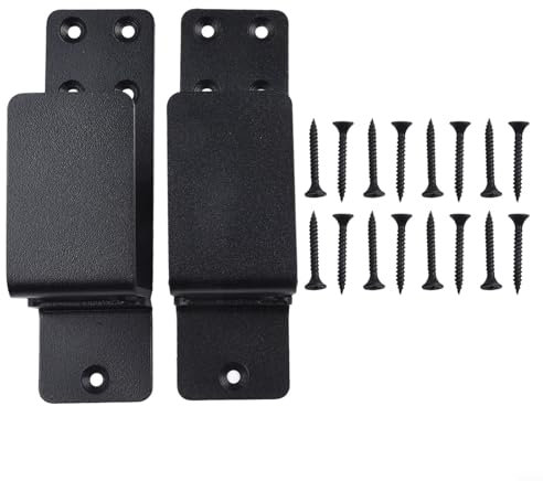 Hasaller 2 Stück Türbarrikadenhalterungen für 2 x 4 Holz Karbonstahl Türstange Halter Sicherheit Türschlösser Halterungen Verstärkung Tür Sicherheit Barrikade Halterung für Zuhause Scheune Garage Tor