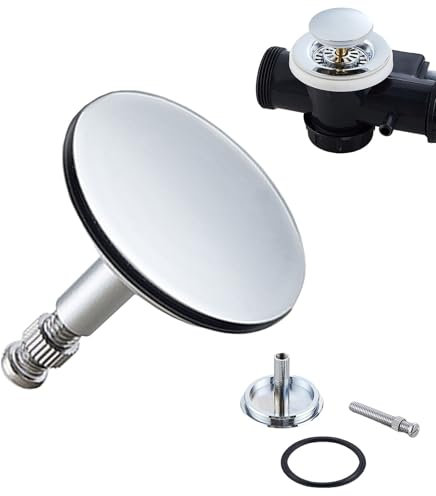 HAPPOW Bouchon de baignoire, 43 mm, en cuivre, universel, barre de support réglable : 47 à 67 mm, pour baignoires et éviers de cuisine